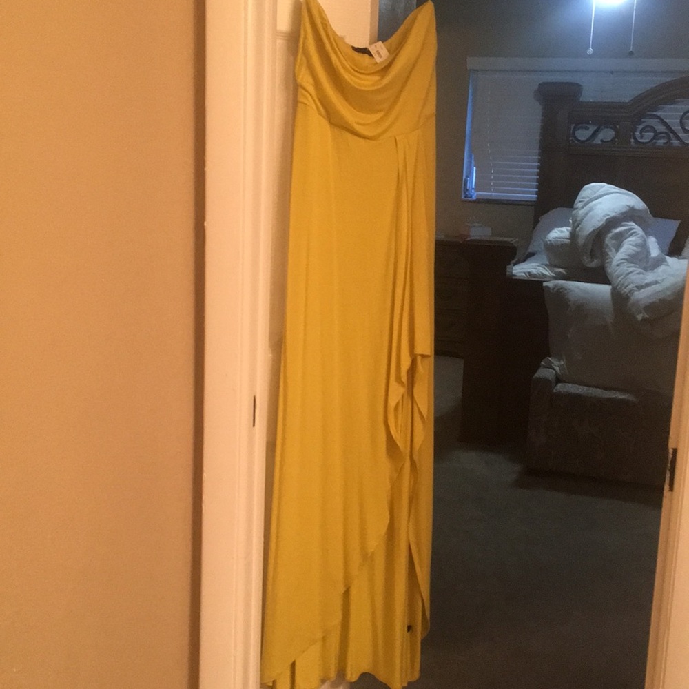 Strapless Yellow Dress